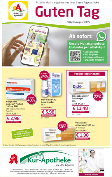 Freiverkäufliche Arzneimittel I Angebote August 2025 I Kur Apotheke Wiesbaden 