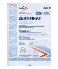OSCert I ISO 9001:2015 I Kur Apotheke Wiesbaden I An den Quellen I Wiesbaden